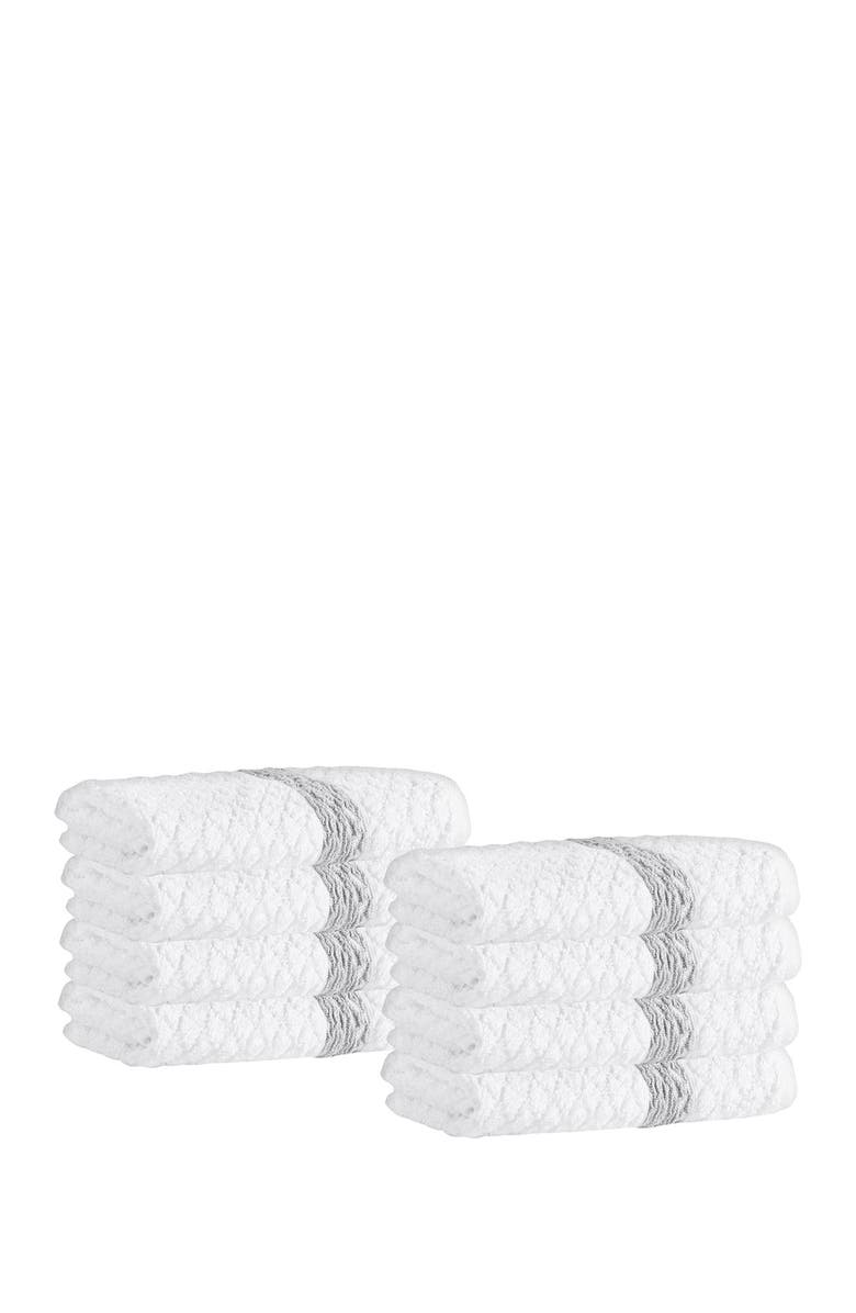 ENCHANTE HOME Anton Turkish Cotton Wash Towel - White - Set of 8, Main, color, WHITE
