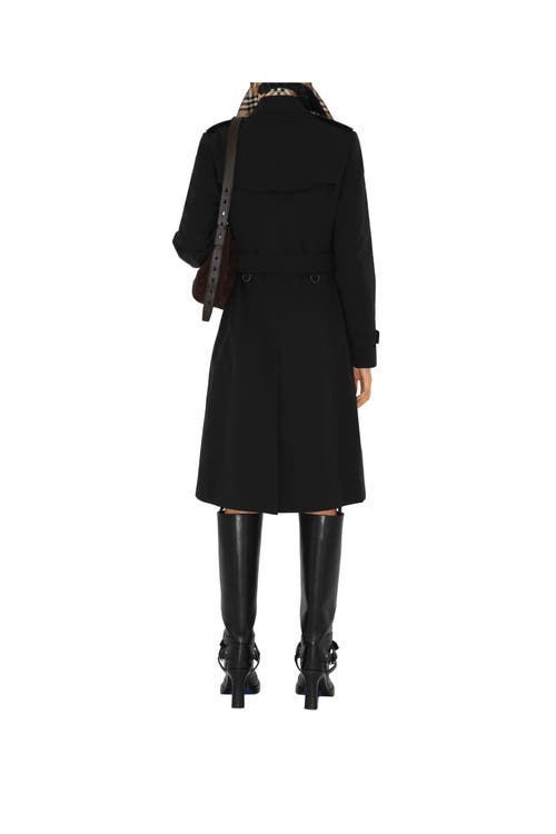 Burberry Long Chelsea Heritage Trench Coat In Black