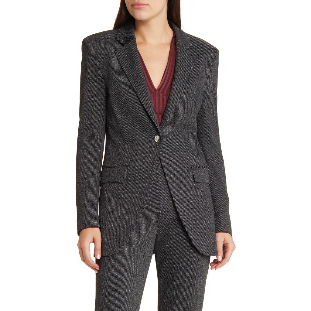 Hugo Boss Boss Jubeka Blazer In Charcoal Twill Fantasy