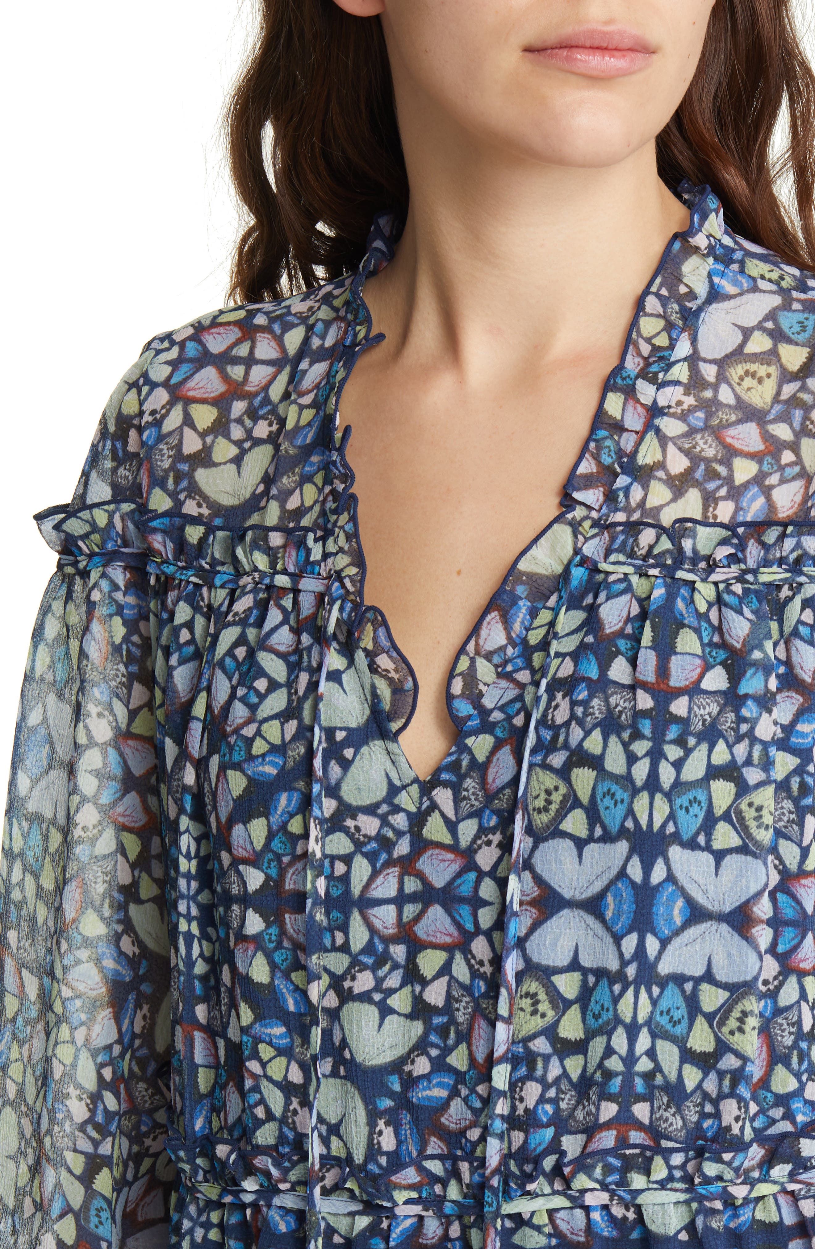 Ted Baker London Dalya Ruffle Tier Long Sleeve Minidress | Nordstrom