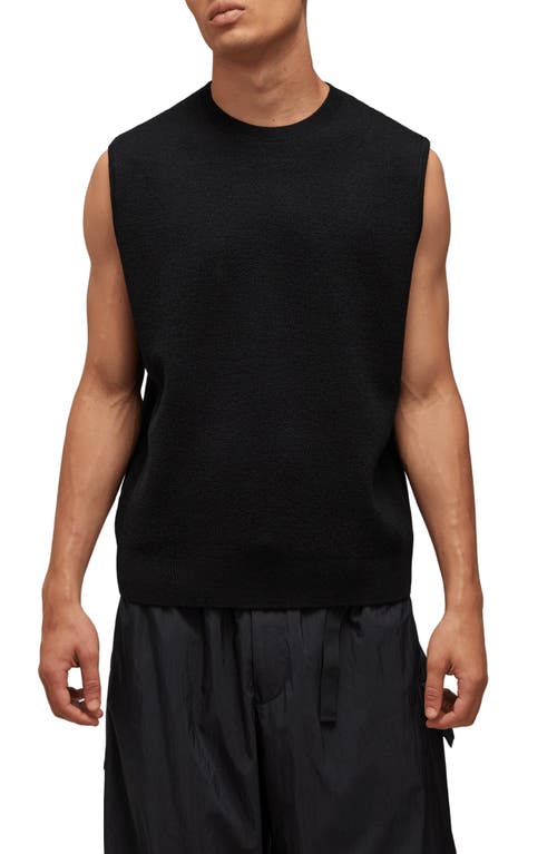 Shop Y-3 3-stripes Wool Blend Sweater Vest In Black