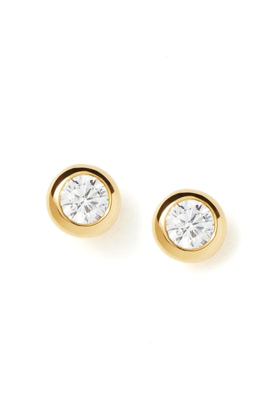 Missoma Cubic Zirconia Bezel Stud Earrings In Gold