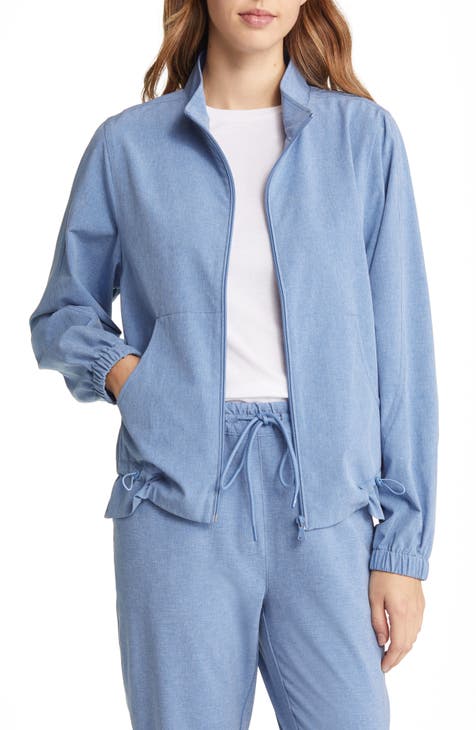 Chambray bomber jacket on sale womens