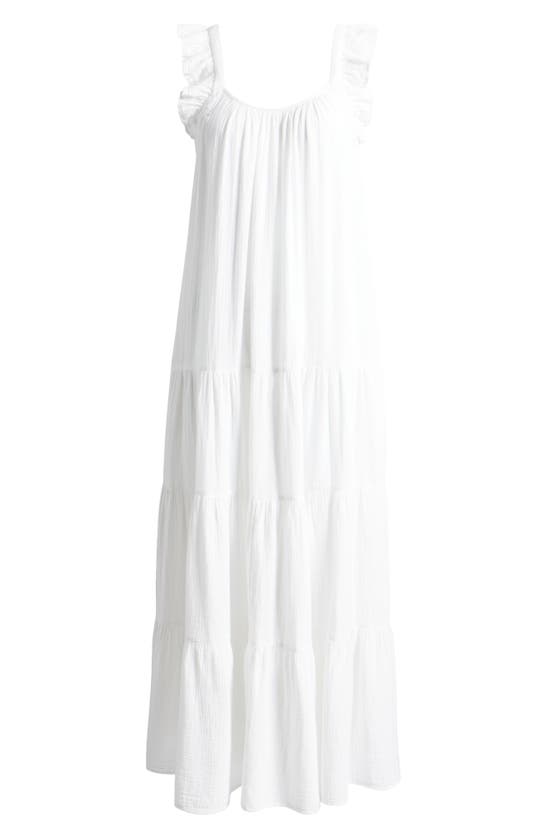 Shop Caslon Ruffle Tiered Cotton Maxi Dress In White