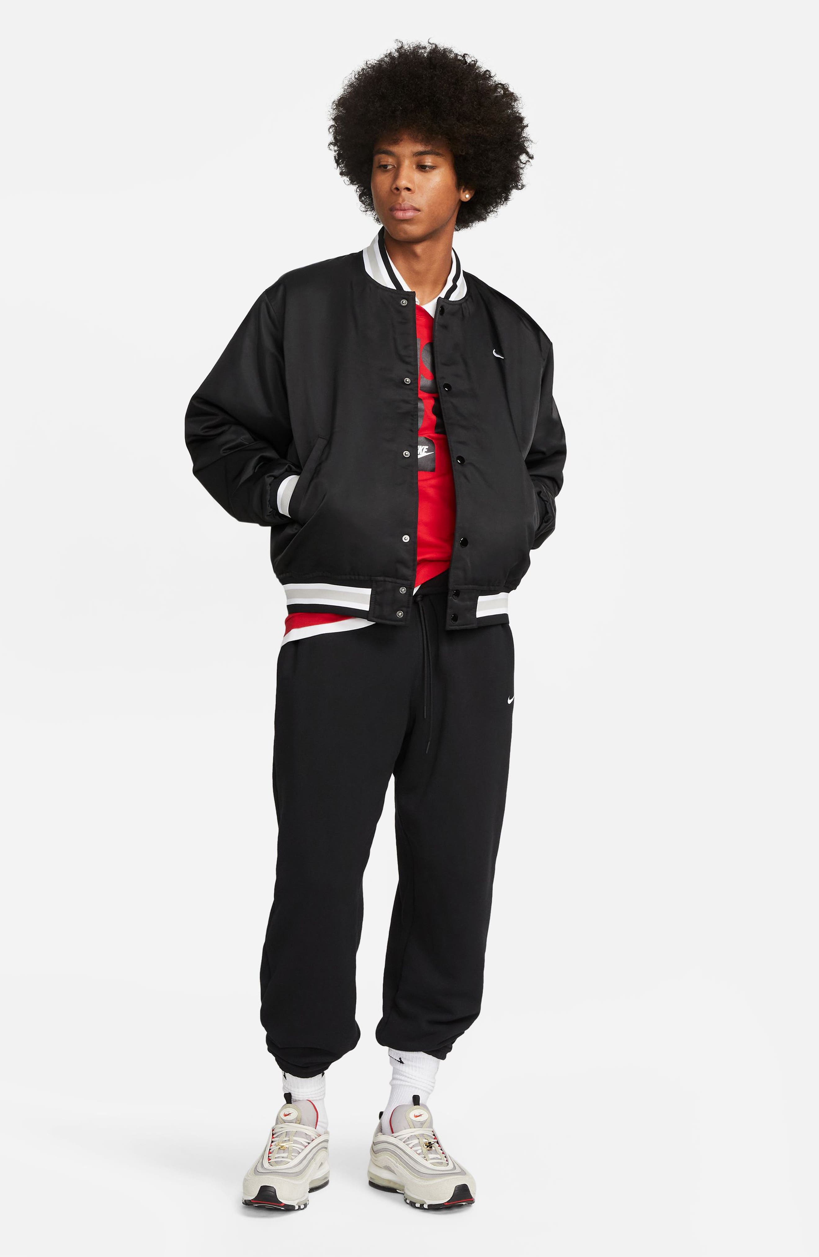 Nike Dugout Satin Baseball Jacket Nordstrom