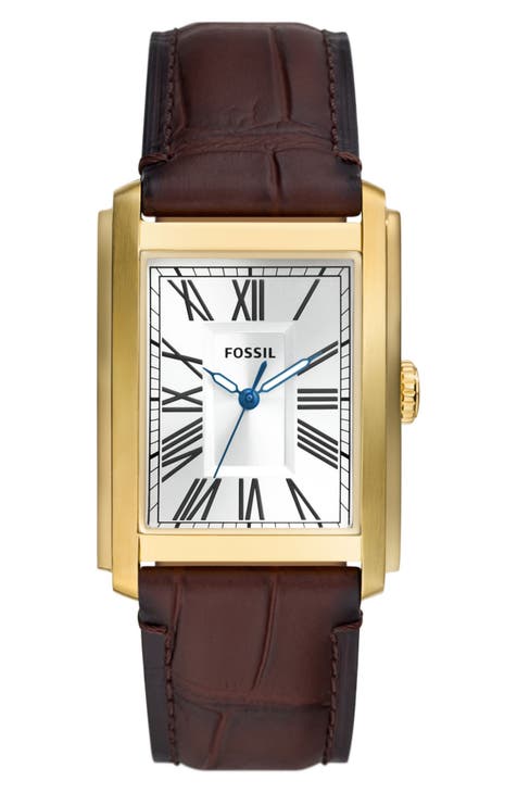 Carraway Leather Strap Watch, 30mm