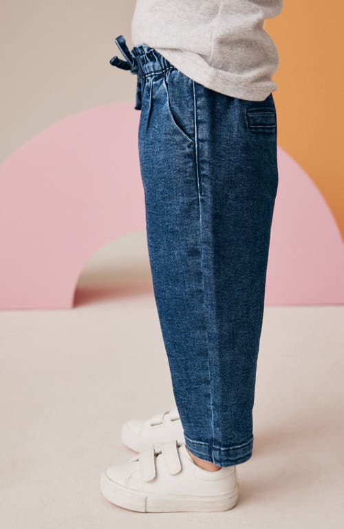 Next Kids' Drawstring Denim Pants In Blue