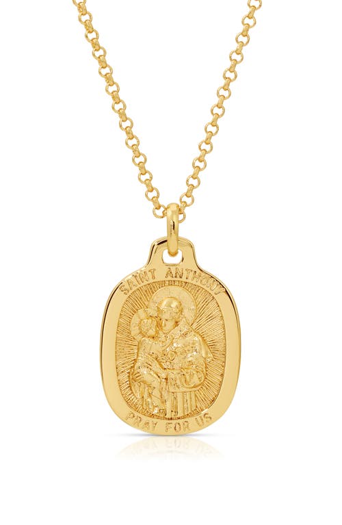 Saint Anthony Pendant Necklace in Gold