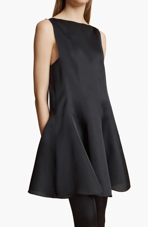 Shop Khaite Mags Sleeveless Silk Dress In Black