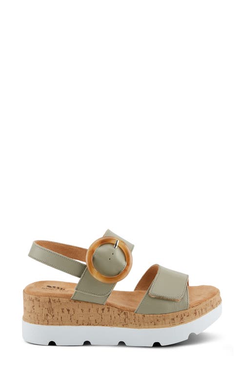 Spring Step Abarah Slingback Platform Sandal In Sage Green