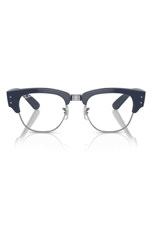 Ray Ban Ray-ban 50mm Mega Clubmaster Square Optical Glasses In Silver