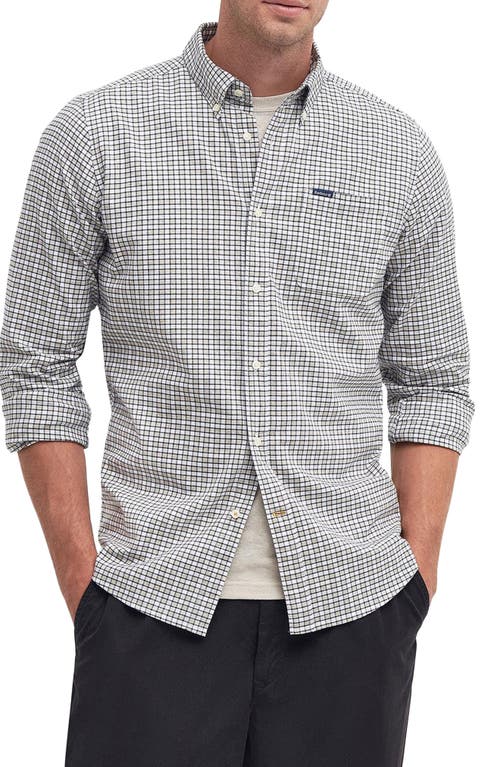 Barbour Banner Tailored Fit Check Cotton Button-Down Shirt Olive at Nordstrom,