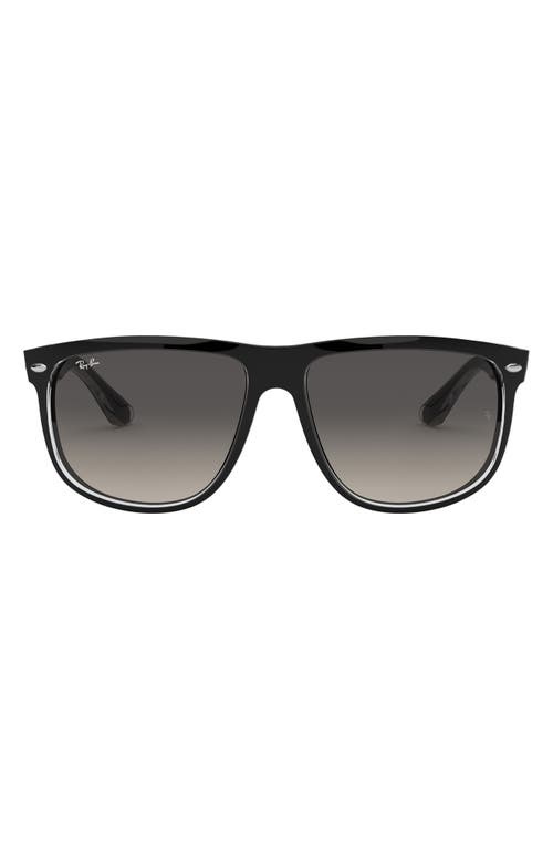 Ray-Ban Boyfriend 60mm Flat Top Sunglasses in Grey Gradient at Nordstrom