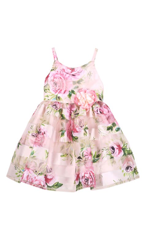 Kids' Floral Stripe Dress (Toddler & Little Kid)