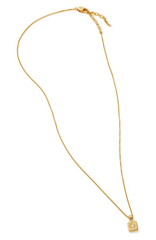 Missoma Engravable Cubic Zirconia Star Pendant Necklace In Gold