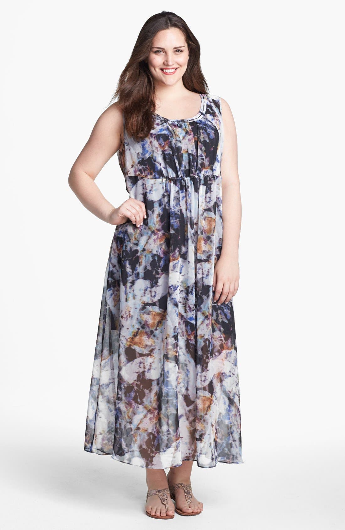 Evans Print Maxi Dress (Plus Size) Nordstrom