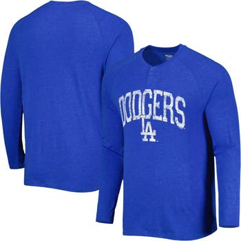 Los Angeles Dodgers Mens T-Shirt Mitchell & Ness Icon Henley Cream Blue