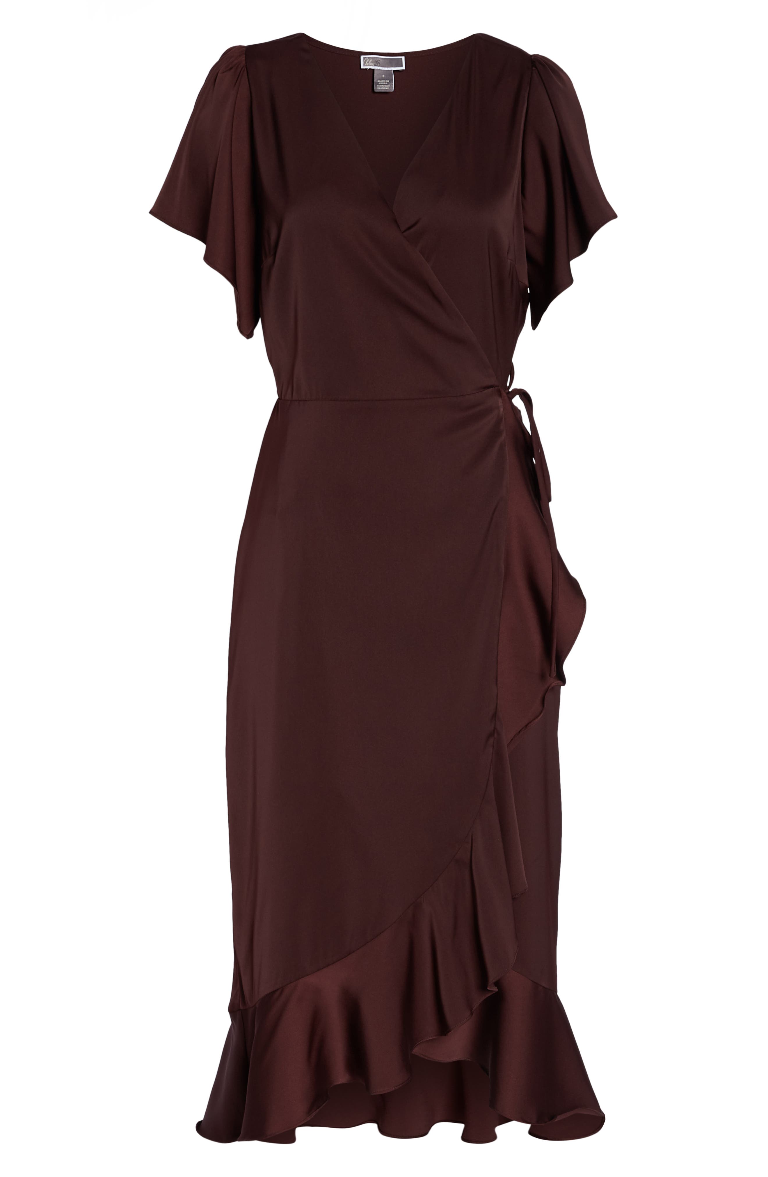 chelsea28 midi ruffle wrap dress