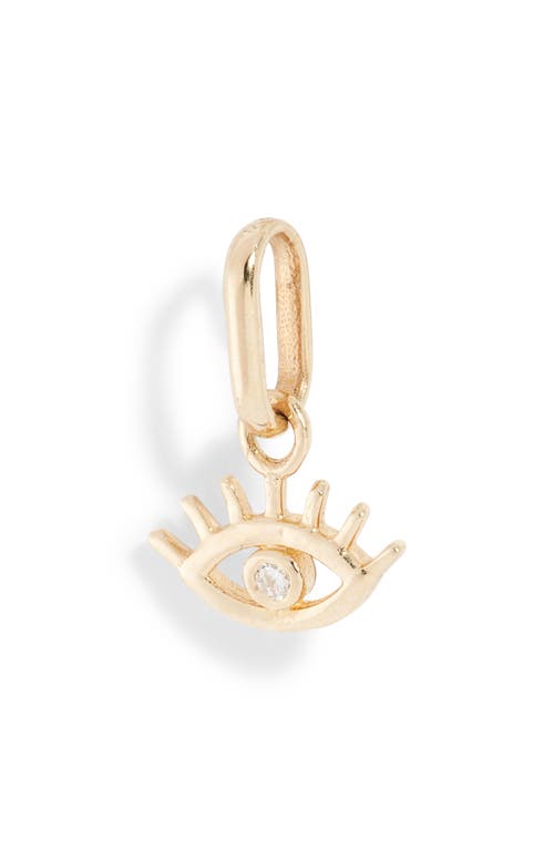 Anzie X Mel Soldera Lash Evil Eye Pendant Charm In Gold/diamond