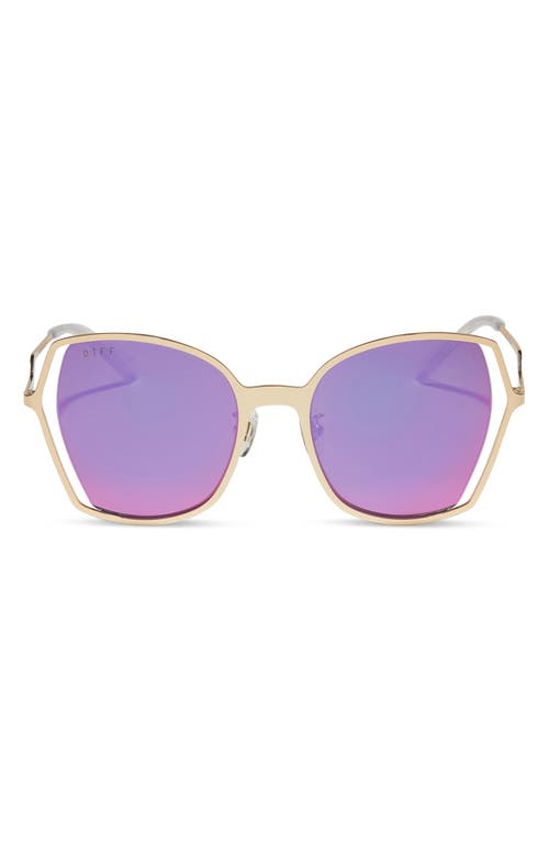 DIFF Donna III 53mm Mirrored Square Sunglasses in Pink Rush Mirror at Nordstrom