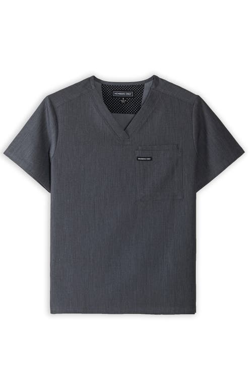 Shop Members Only Brighton 3-pocket Scrub Top In Graphite