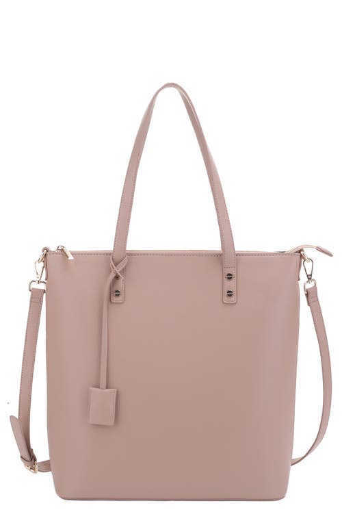 Mali + Lili Ashley Recycled Vegan Leather Everyday Tote in Taupe