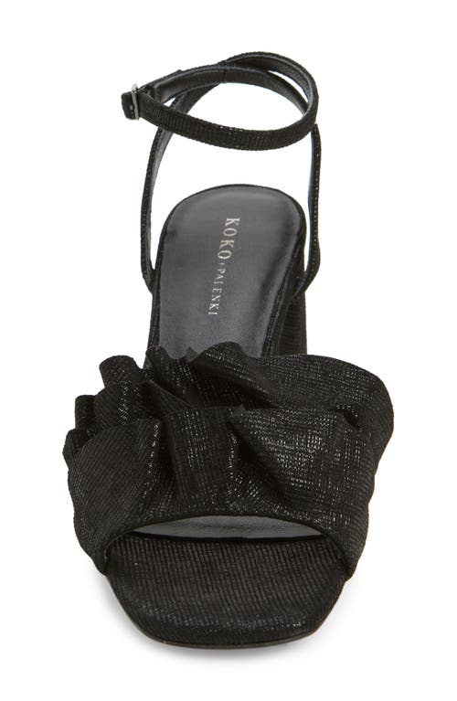 Shop Koko + Palenki Serenity Square Toe Sandal In Black Metallic Leather