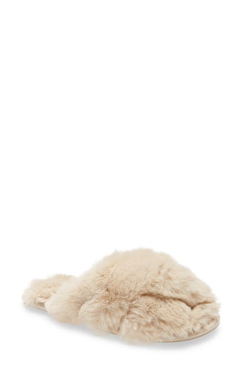 BEIGE RIBBONED SLIPPERS main image 1