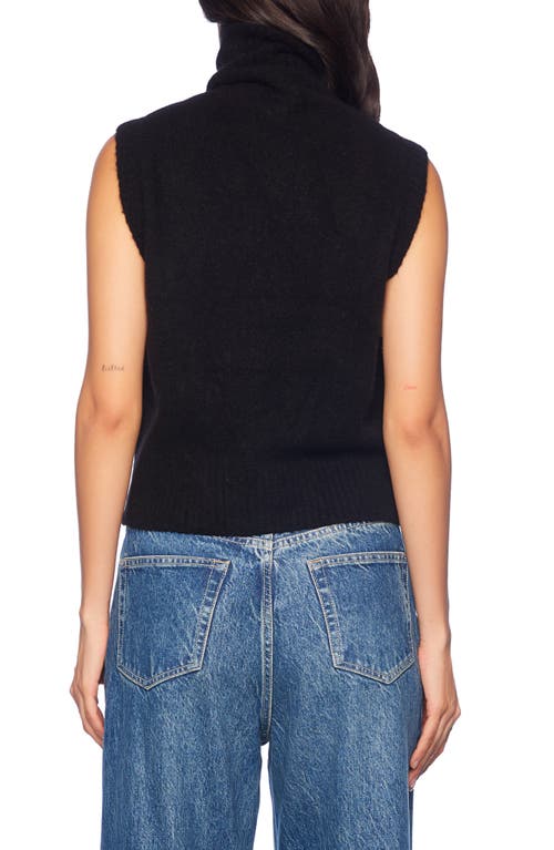 Shop Susana Monaco Mapache Turtleneck Sleeveless Sweater In Black