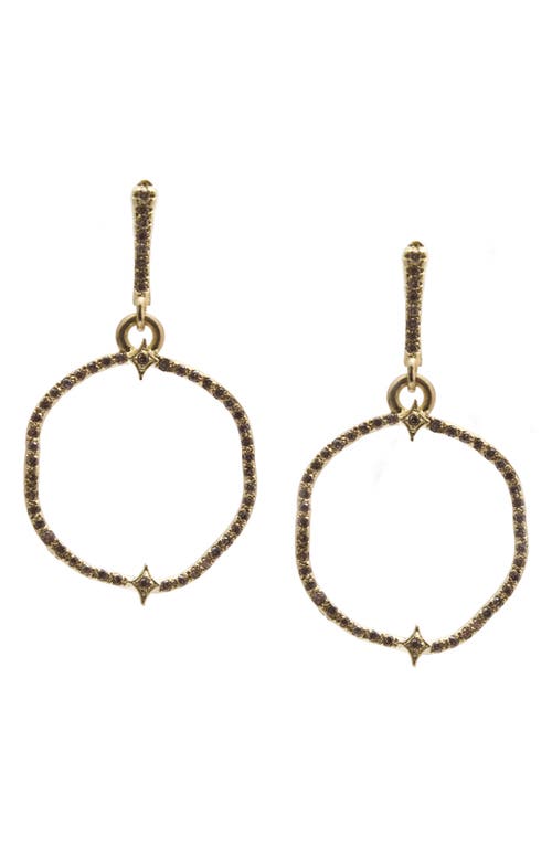 Armenta Shaped Circle Crivelli Pavé Champagne Diamond Drop Earrings in Gold at Nordstrom