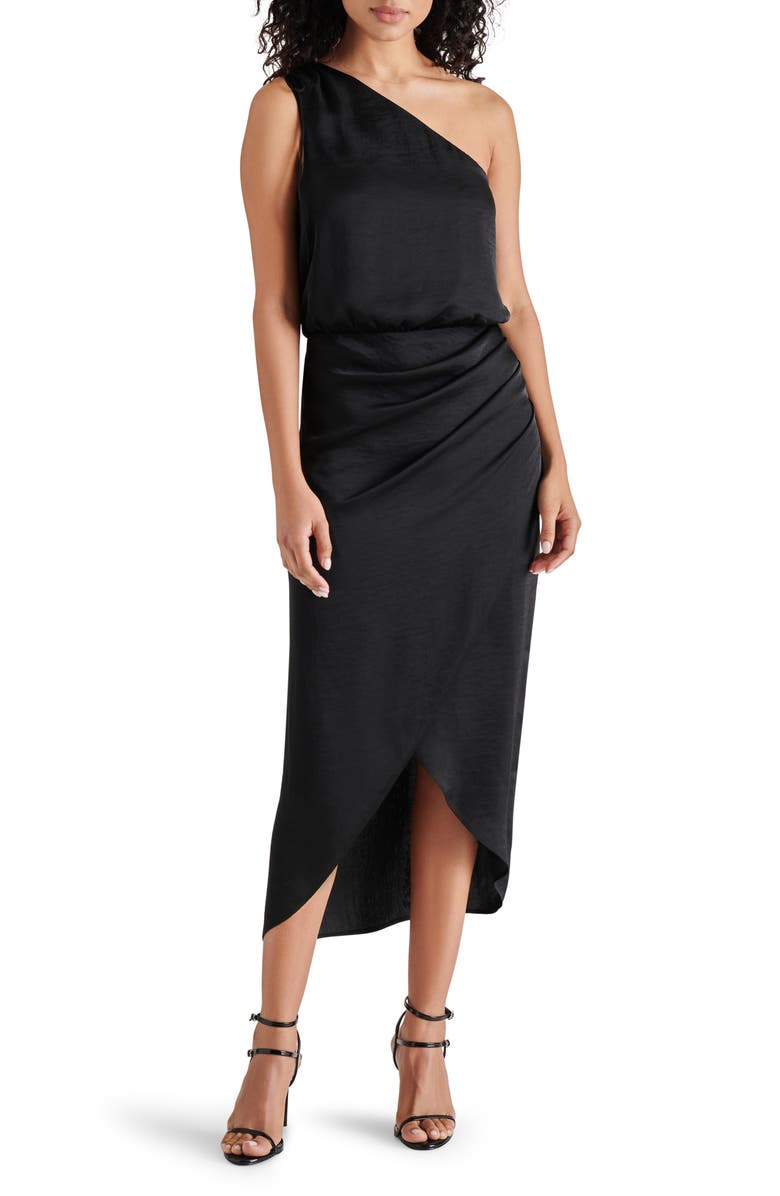 Steve Madden Adele One-Shoulder Satin Maxi Dress | Nordstrom