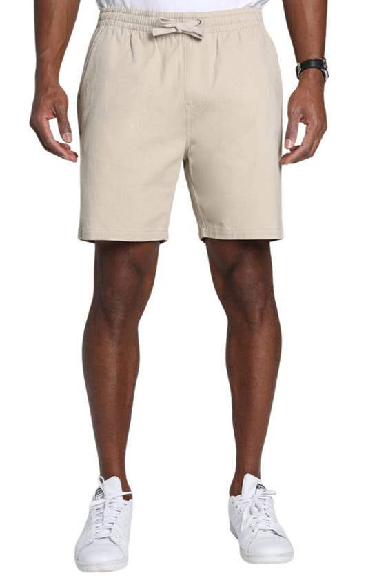Jachs Stretch Twill Pull-on Shorts In Stone