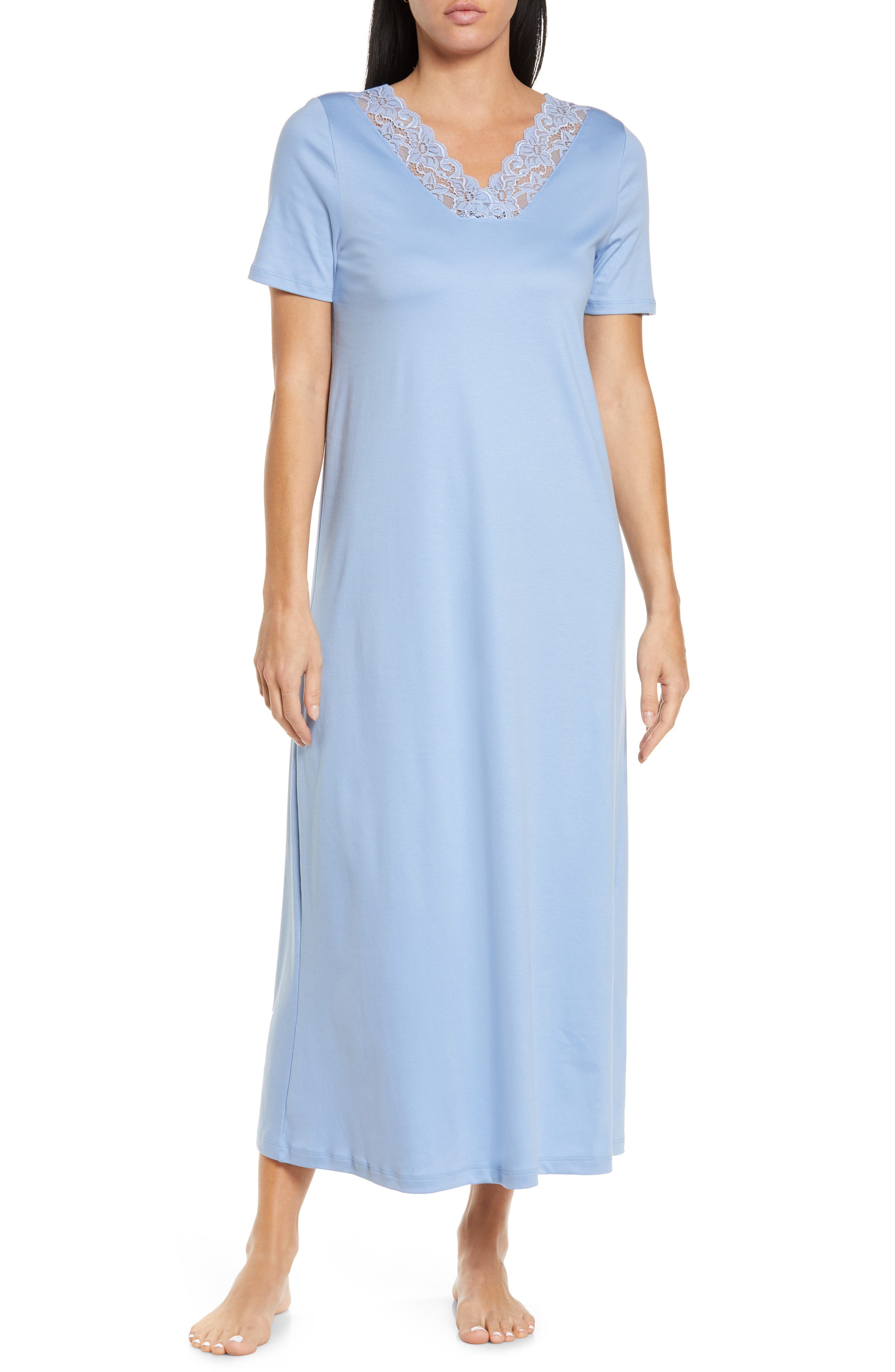 Hanro Moments Lace Trim Nightgown Nordstrom