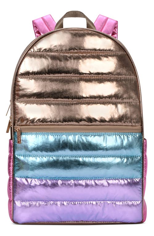Kids' Icy Color Puffy Quilted Backpack in Copper Multi