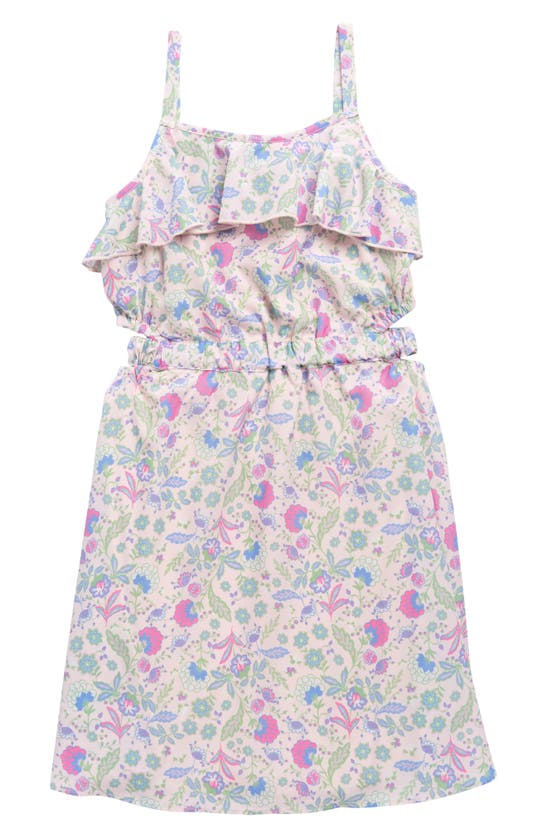 Blush By Us Angels Kids' Sleeveless Cutout Floral Print Sundress In Pink