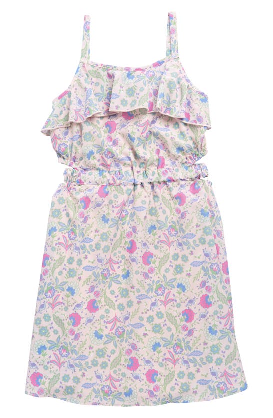 BLUSH BY US ANGELS KIDS' SLEEVELESS CUTOUT FLORAL PRINT SUNDRESS