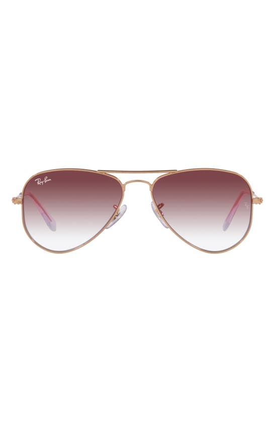 Ray Ban Kids' Junior 52mm Aviator Sunglasses In Rose Gold