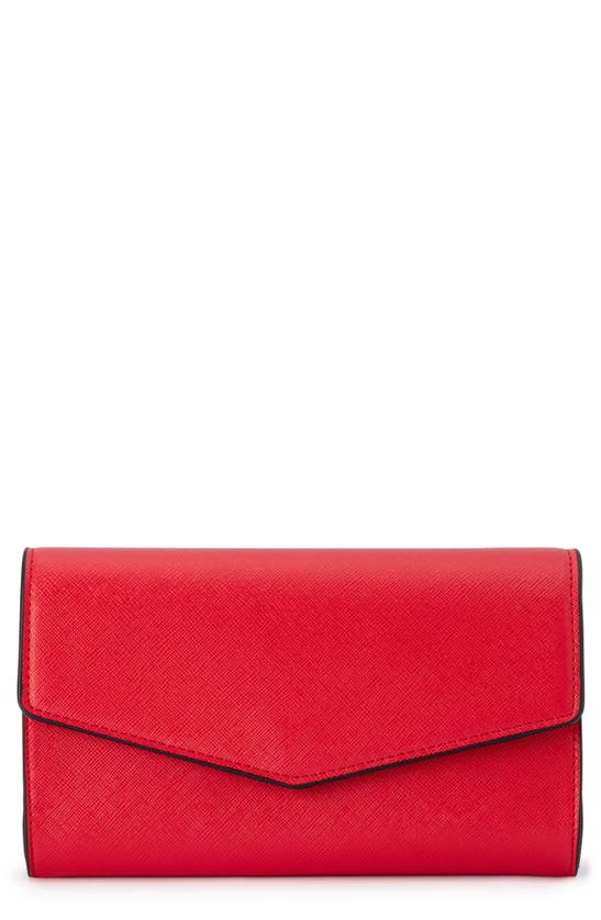 Olga Berg Nic Faux Leather Clutch In Red