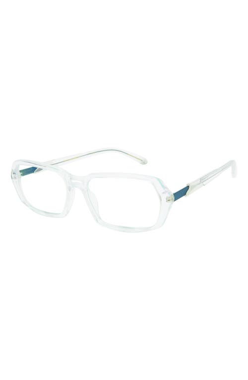 Coco and Breezy Admire 53mm RectangularBlue Light Blocking Glasses in Crystal/Clear Champagne