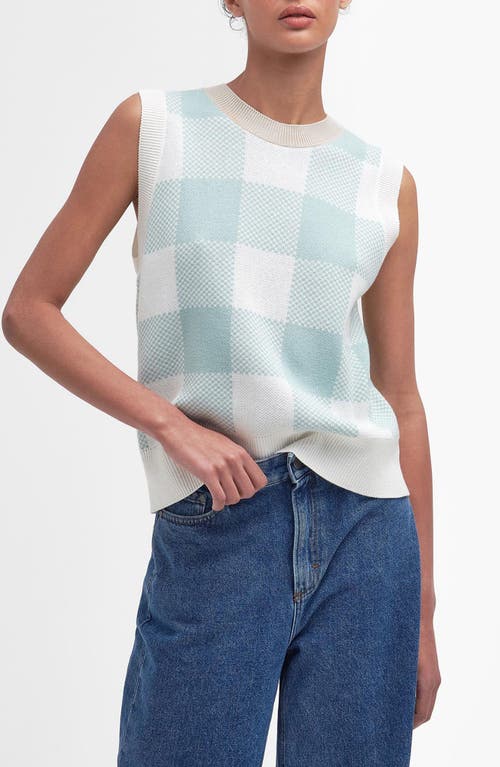 Barbour Abigail Check Jacquard Sleeveless Cotton Sweater Blue Haze at Nordstrom, Us