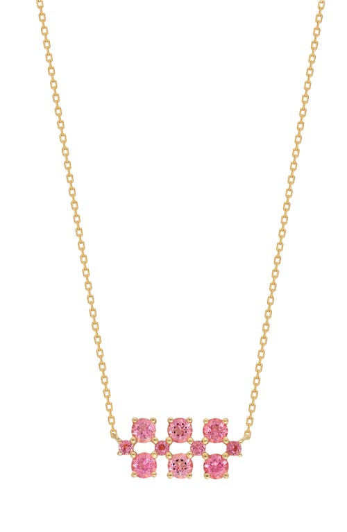 Bony Levy Three Row Semiprecious Stone Pendant in 14K Yellow Gold Pink Topaz at Nordstrom, Size 18