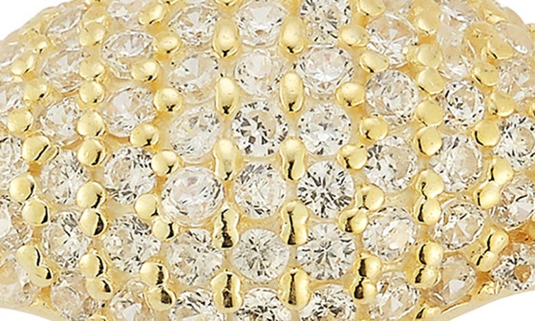 Sphera Milano 14k Gold Plate Pavé Cz Signet Ring In Gold
