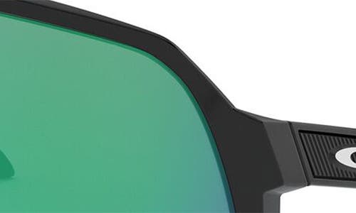 Shop Oakley Sutro Prizm 124mm Shield Sunglasses In Polished Black/prizm Jade