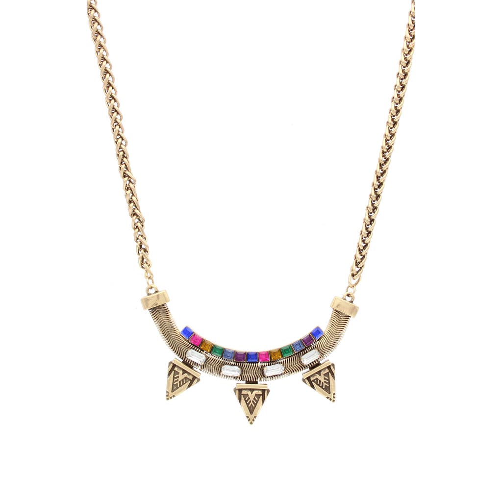 Olivia Welles Raina Triangle Frontal Necklace In Gold