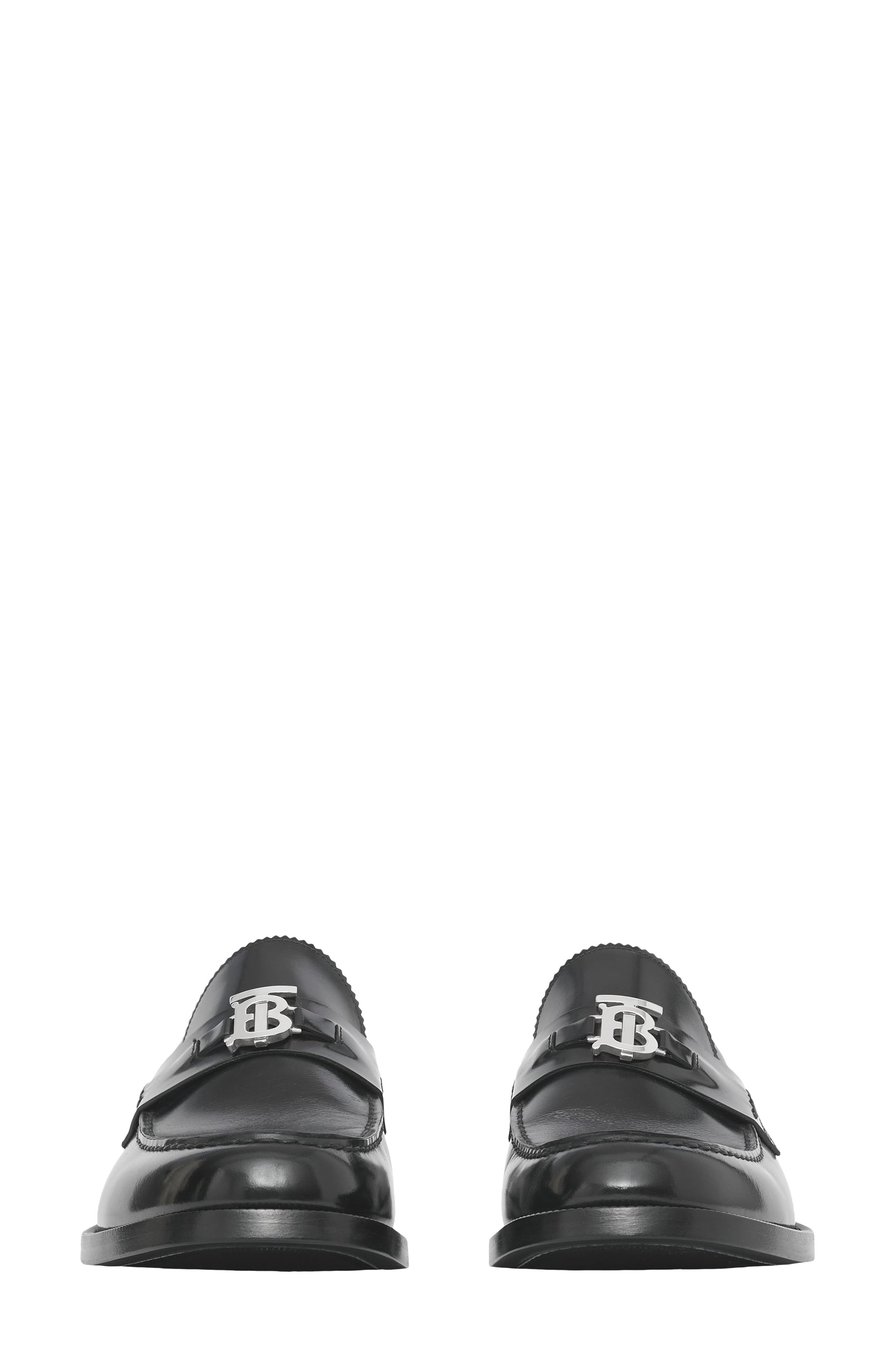 burberry monogram motif leather loafers