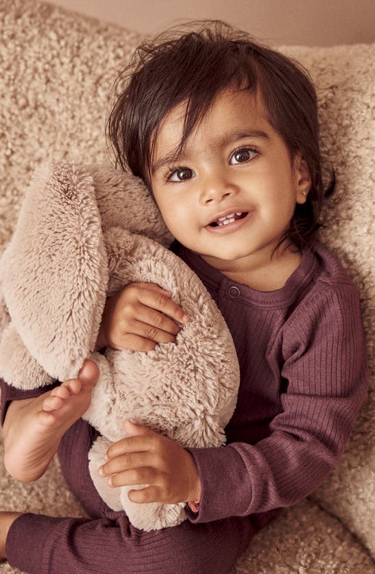 Mori Rib Fitted Two-piece Pajamas In Ribbed Berry