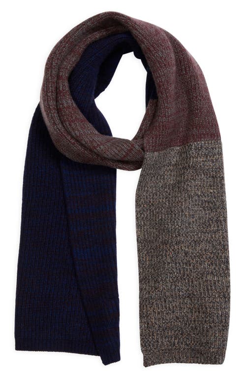 Waste Yarn Project Mimi Colorblock One Of A Kind Cashmere Scarf In Black Multi