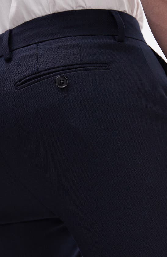 Shop Topman Skinny Fit Textured Pants In Navy