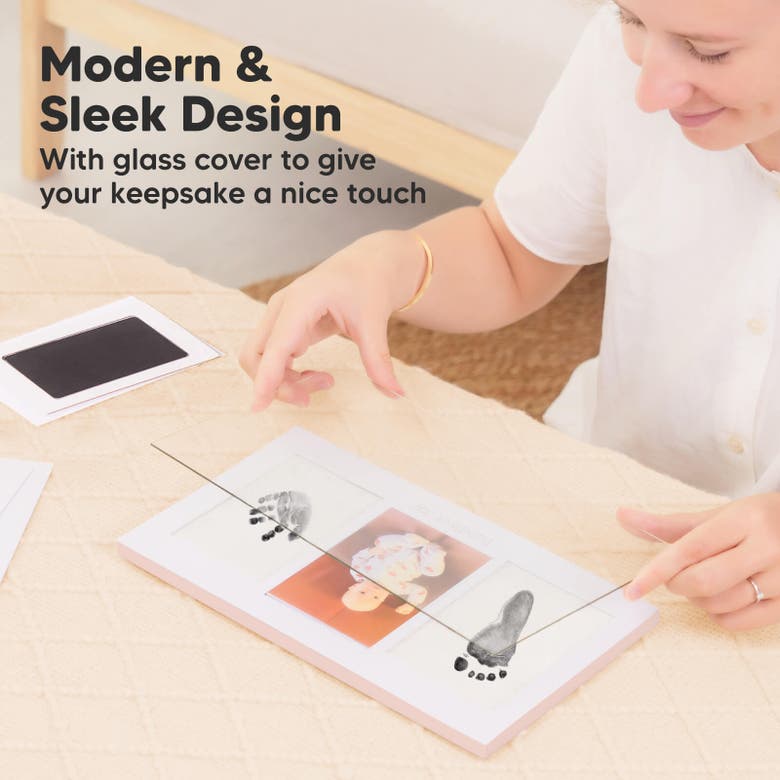 Shop Keababies Duo Clean Touch Inkless Hand & Footprint Frame Kit In Petal Pink