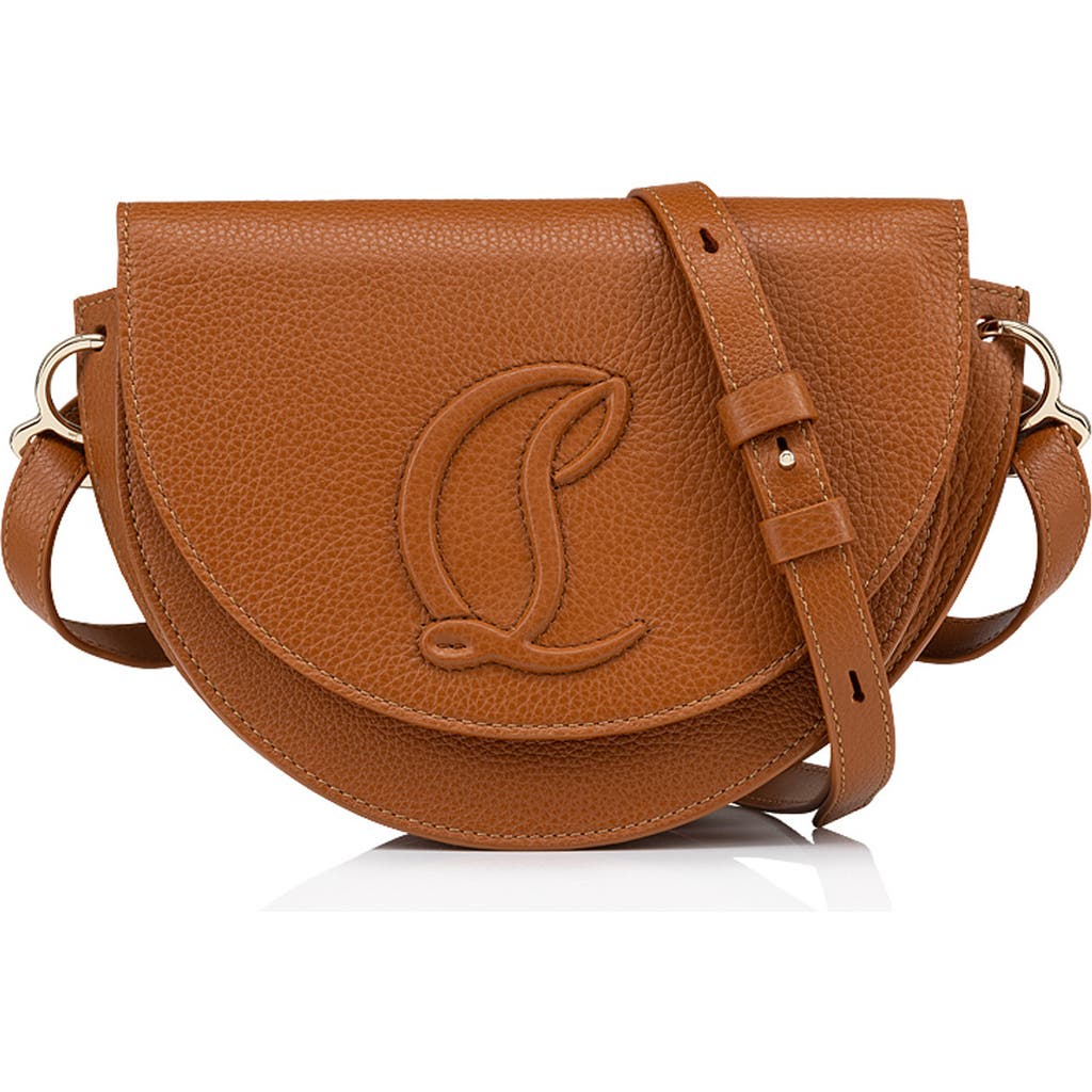 Shop Christian Louboutin By My Side Leather Crossbody Bag In Cuoio/cuoio